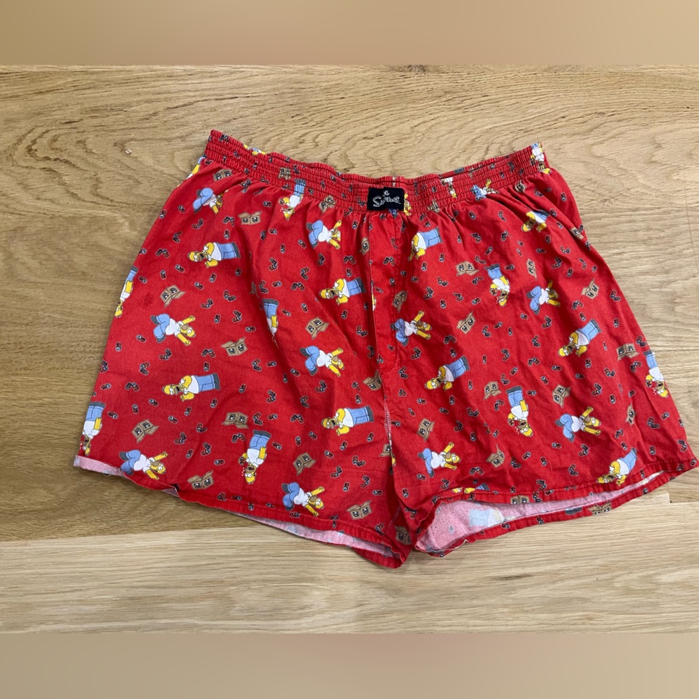 Red Simpsons Print Boxers shorts